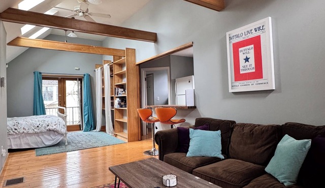Carriage house W/AC + Fireplace in adorable Allentown/Buffalo