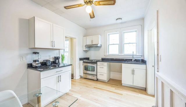 Chic Downtown Retreat Furnished 2-Bedroom with Trail Access & Outdoor Oasis