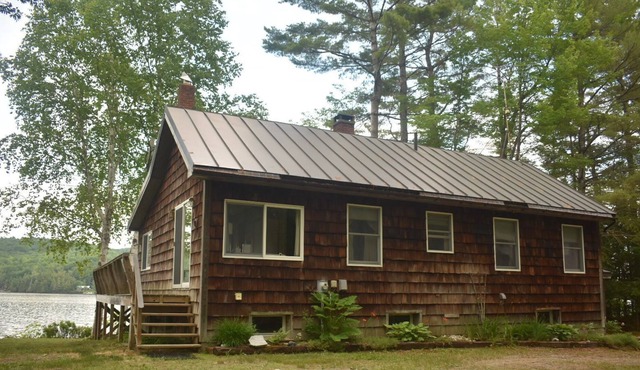 Classic Maine Lakefront Camp Overlooking Embden Pond