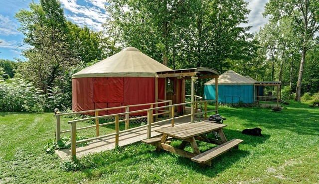 Colorful Upstate New York Yurt Rental on a Farm