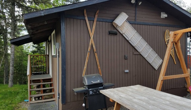 Cute Semi rustic cabin view mountains lake woods on the line of Kasilof Soldotna