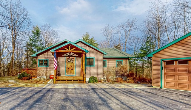 Dog-friendly home near Lake George with deck, grill, media room, fireplace, W/D