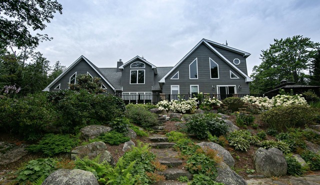 Enjoy a secluded shoreline home mid-way between the 2 parts of Acadia Natl Park!