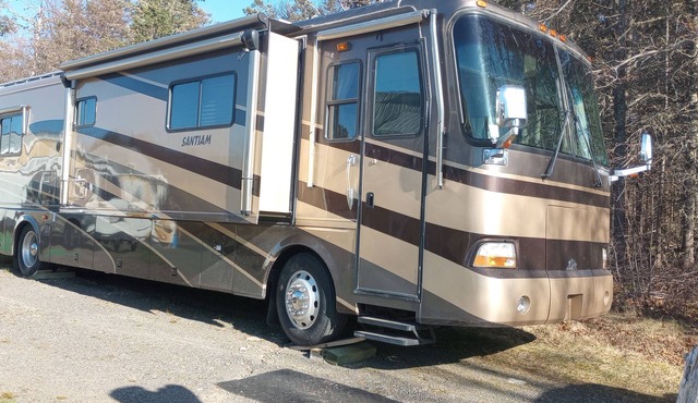 Enjoying beautiful Campobello Island in the comfort of a big Class A motorhome.