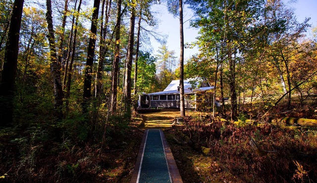 Forest Cabin near Log Bay & Shelving Rock Falls of Lake George.