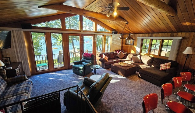 Four-season waterfront family lake house on pristine Embden Lake