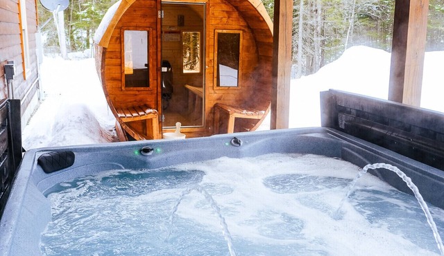 GORGEOUS CABIN, 10 MINUTES FROM SUNDAY RIVER! CENTRAL AC! SAUNA+HOT TUB!