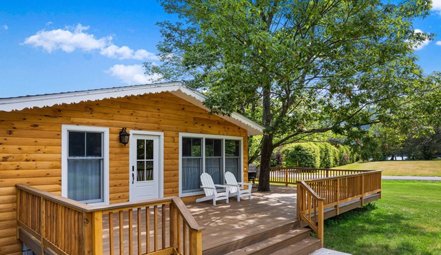 Lake-view home with large deck, grill, lawn, & mtn views - dog-friendly