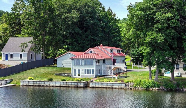 Lakefront 3-bedroom house with full game room, in Monmouth, Maine.