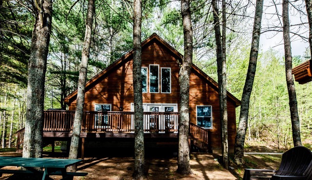 Lakeside cabin nestled along the shores of Wyman Lake.