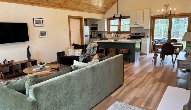 Modern, rustic 3 bedroom cabin nestled in a wooded lot just outside Cooperstown