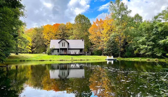 Private 13-Acre Retreat - Pond, Kayaks, Fire Pit & Trails. Pet-friendly!