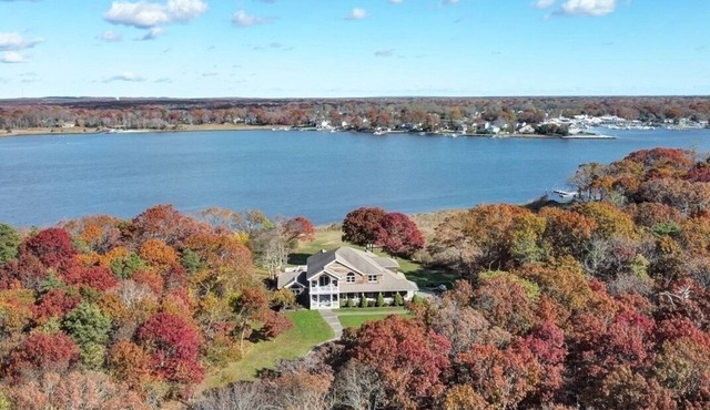 Private, 3-acre, waterfront escape w/pool, firepit, game rm & spectacular views