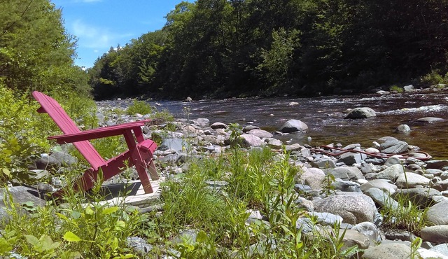 Private, two-acre campsite on beautiful Maine stream with cozy, rustic Cabin