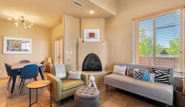 Santa Fe 119 | Kiva Fireplace | Office | Vaulted Ceilings