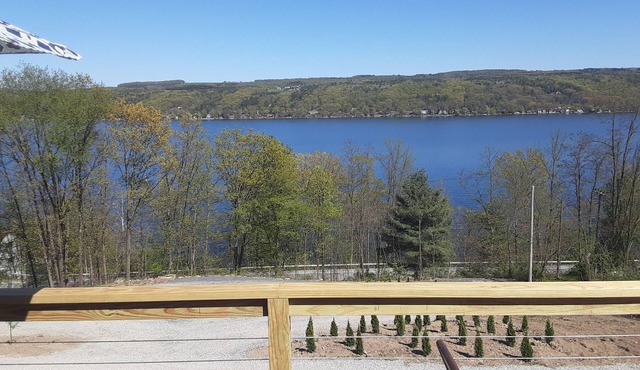Stunning site with amazing decks, hot tub, walk to private beach on Keuka Lake!