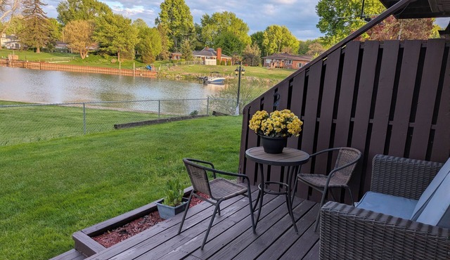 waterfront 2-bedroom condo with private deck overlooking Clinton River