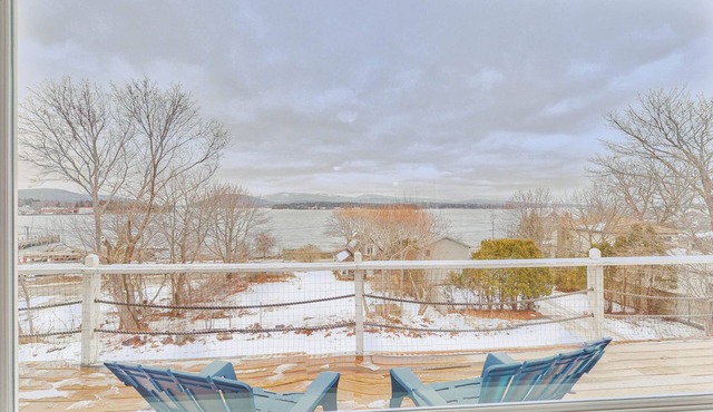 Waterfront cottage with large deck- amazing harbor views w/studio add on option