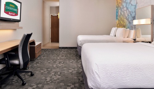 Room, 2 Double Beds, Roll-in Shower