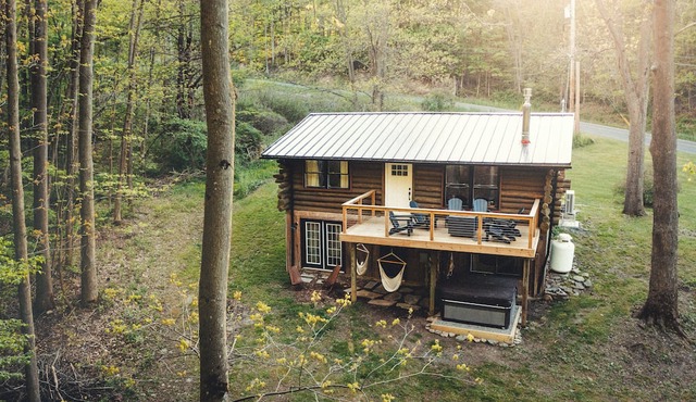Secluded cabin New saltwater hot tub Stream